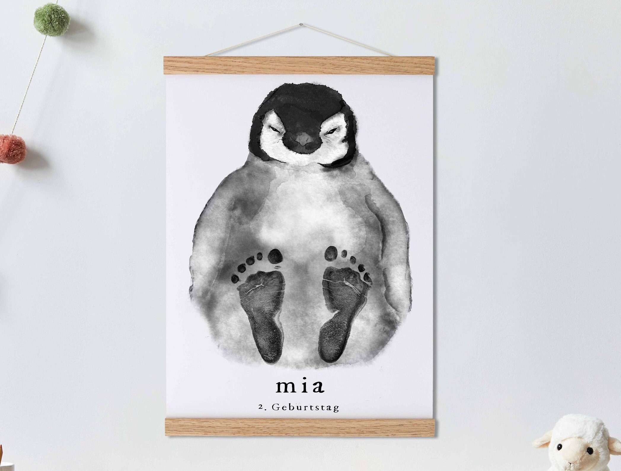 Penguin Baby Footprint Kit Canvas - Memorialize Baby Foot Prints with This  One of a Kind Baby