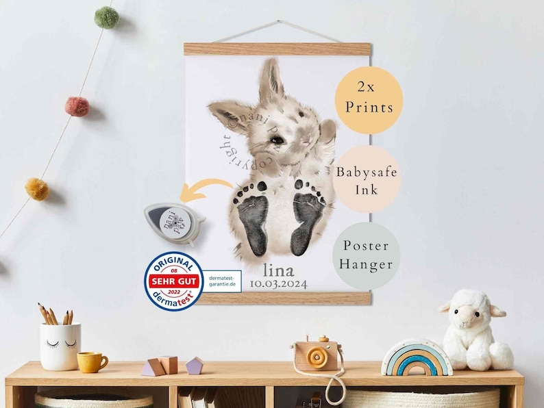 Baby FußabdruckSet Hase Nani Paw