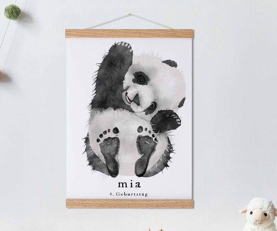 Regalo para bebé personalizado, set de huellas, cuadro de pared para  habitación de bebé y niños, animales, panda -  México