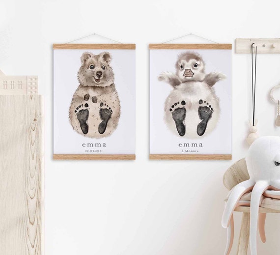Baby Gift Personalized, Footprint Set, Wall Picture Baby & Children's Room  Animals, Koala -  Canada