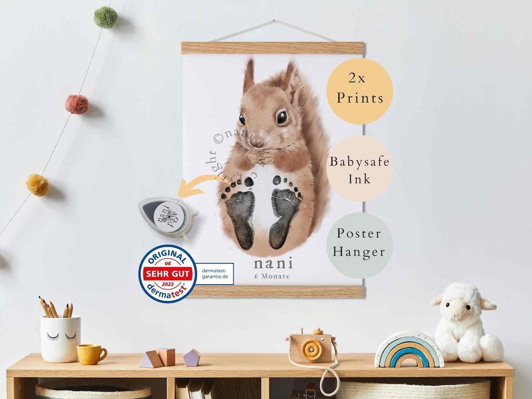 Baby Gift Personalized, Footprint Set, Wall Picture Baby Nursery