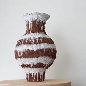 Dark Terracotta Vase | Handmade Textured Vase | Home Decor Vase | Unique Ceramic Vase