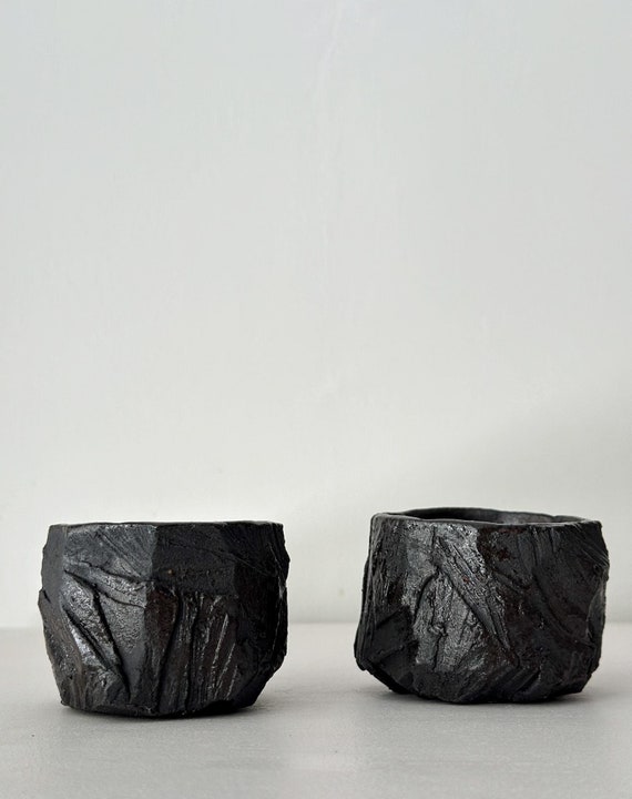 Kurinuki Espresso Cup Set: Handmade Ceramic Matcha Cups