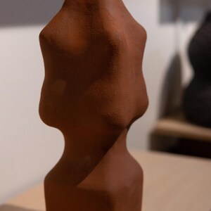 Dark Terracotta Vase | Handmade Textured Vase | Home Decor Vase | Unique Ceramic Vase