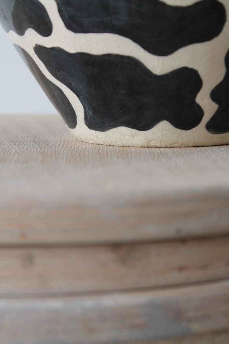Handmade Ceramic Vase With Bold Black Cream Pattern Etsy handmade-ceramic-vase-with-bold-black-cream-pattern-etsy
