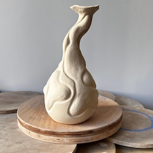 Tall Flower Vase | Ceramic Vase | Handmade Textured Vase