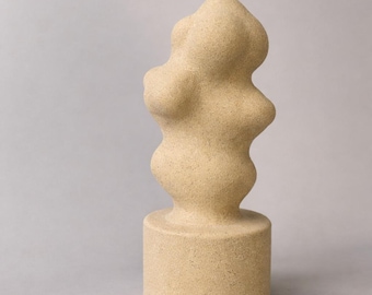 Abstrakte Sandform Keramik Skulptur - Wabi Sabi Wohnkultur, inklusive US-Abgaben