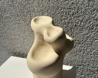 Sculptural Ceramic Vase | Ceramic Art Sculpture | Stoneware Vase | Ceramic Vase | White Sculpture