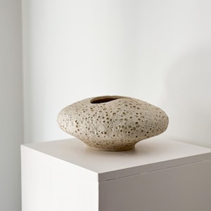 Handmade Ceramic Vase | Textured Vase  | Home Decor | White Ceramic Vase | Beije Ceramic Vase  | Ceramic Vessel