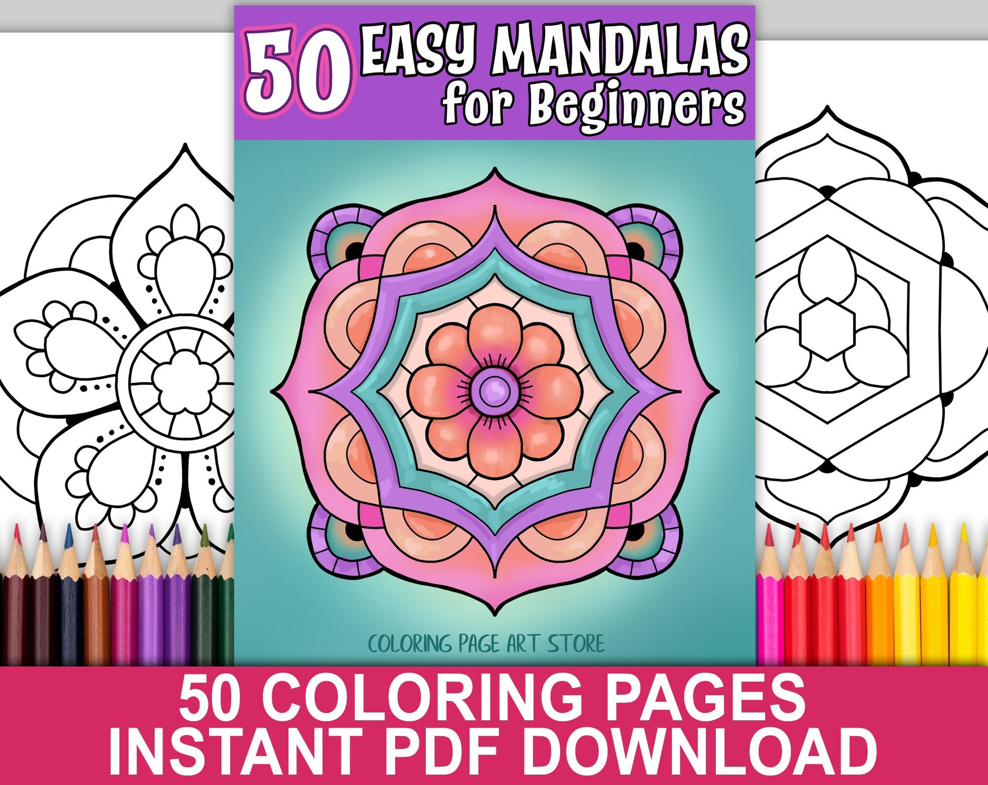 Simple Mandalas: An Adult Coloring Book for Beginners, Seniors and People  with low vision, for Stress Relieving pastime (Paperback)