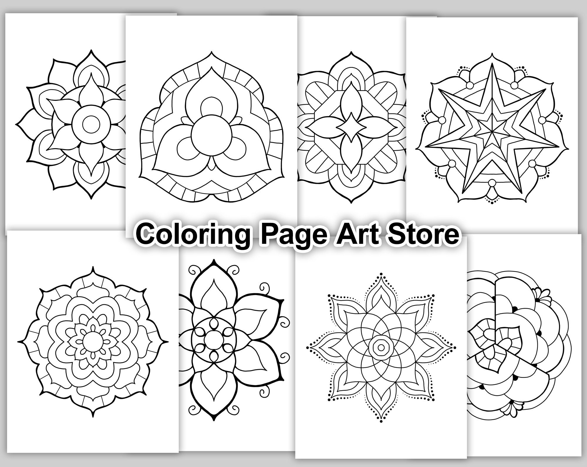 50 Easy Mandalas for Beginners | Printable Coloring Book | Instant