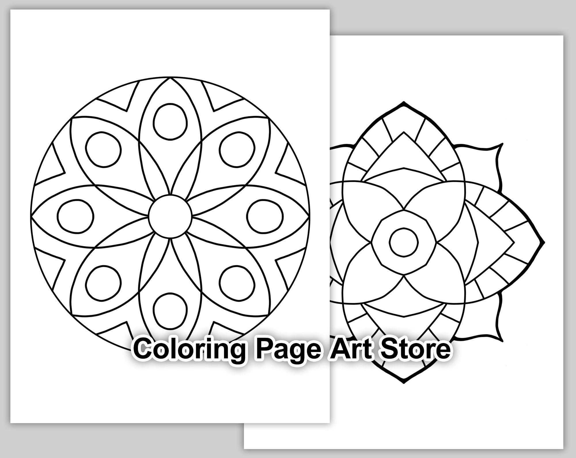 50 Easy Mandalas for Beginners | Printable Coloring Book | Instant