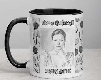 Custom Happy Birthday Tulip Coffee mug - Stanley mug  - Latte mug - Ceramic mug Stanley Cup  Custom Tumbler Wine tumbler Birthday gift
