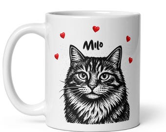 Custom Photo Cat Coffee mug - Latte Mug -  40 oz Stanley Tumbler - Kitty Pet Tea Ceramic Cup - Cat Dad Pint Glass - Gift for Cat Mom