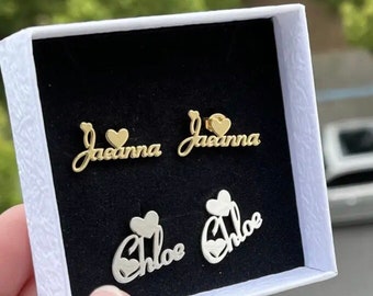 Custome name stud earrings for babies, kids, children! Jewelry for her