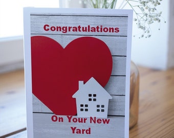 New House Card, Congratulations On Your New Yard, Housewarming Gift, First Home Card, Thinking Of You Greeting Card, Welcome Home