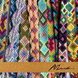Friendship Bracelets Hand-Knotted | Aztec | Friendship Bracelets Hand-Knotted | Fabric | Macrame | Boho Adjustable | Hippie | MicroMacrame
