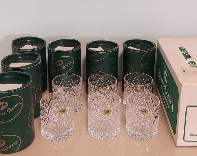 Vintage Old New Stock Boxed Tyrone Crystal Sperrins Rummer Whiskey