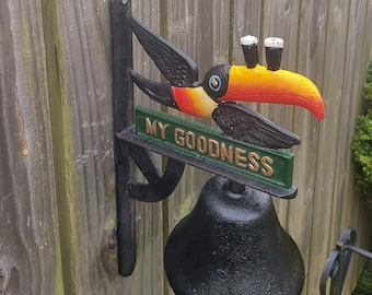 Cast iron Guinness toucan home bar bell/my goodness my guinness bell/last orders bar bell/irish guinness gift/guinness toucan/last orders