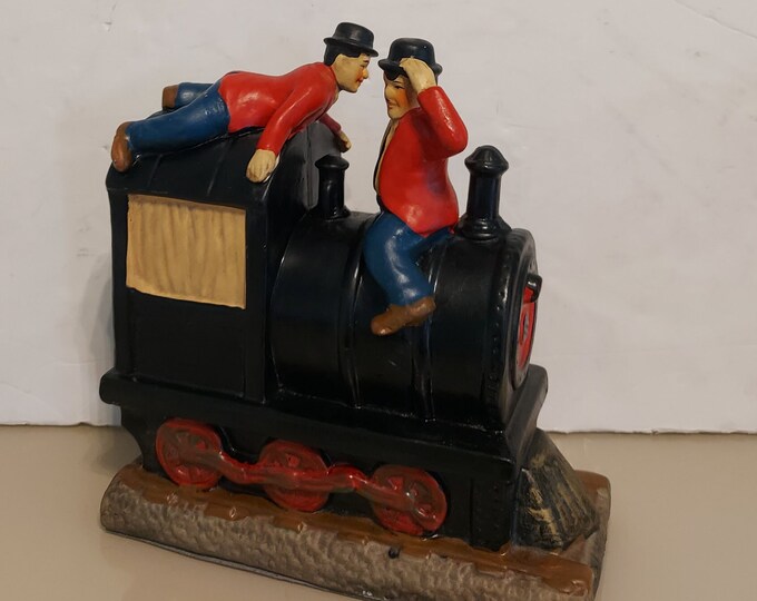 Laurel and Hardy Ceramic Steam Train Ornament/laurel and Hardy/ornament