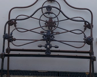 Antique Victorian Cast Iron Bed Ends, Double Bed
