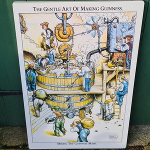 Guinness vinyl print sign/Guinness wall decor/the gentle art of making guinness/guinness artwork/mixing the guinness mash