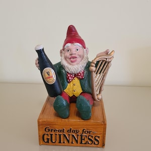 Guinness cast iron leprechaun on box display figure/guinness