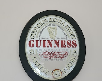 Vintage Style Guinness Spiegel, Holzgerahmt Oval Bar Decor