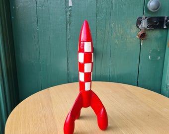 Vintage style tintin rocket