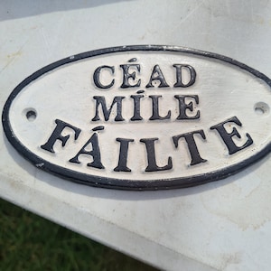 Cast iron irish welcome small sign cead mile Failte/cast iron failte/ireland sign