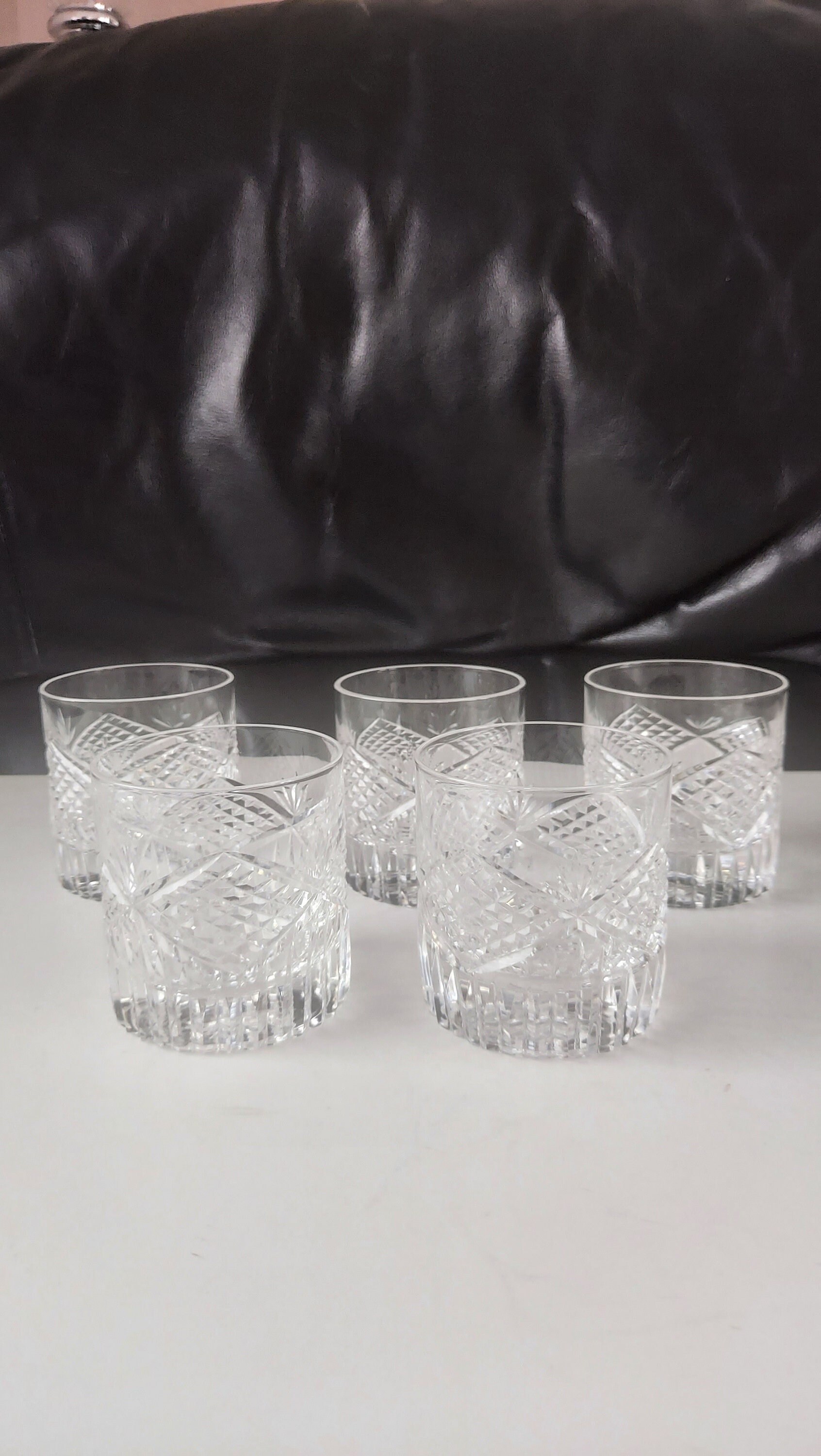 Set of 5 Unstamped Tyrone Crystal Whisky Glasses Etsy
