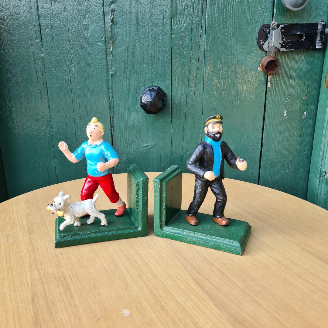 Vintage Style Tintin Snowy Bookends - Etsy