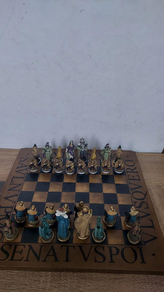 Compass Leaning Against Chess Piece With Other Chess Pieces In