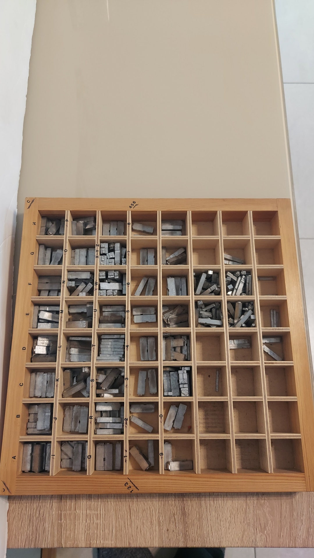 Printers Letterpress Lead Type in Wooden Letter Tray Etsy