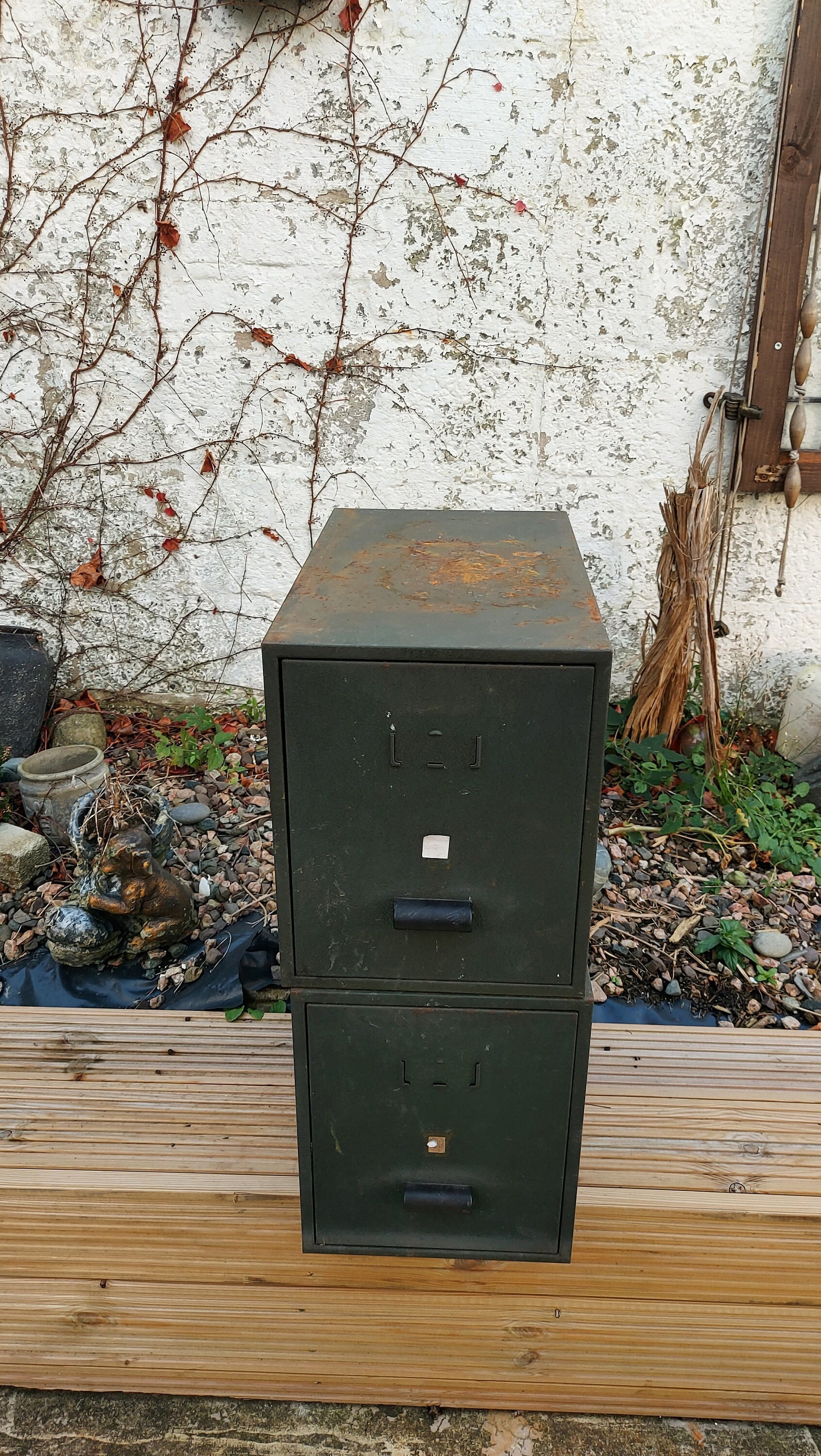 Used, Industrial style Stackable metal filing cabinet/mid century storage/industrial storage/office storage/ for sale  