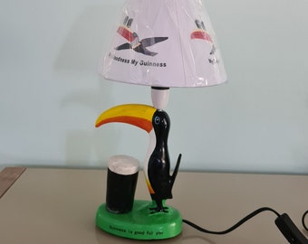 Vintage Style Resin Guinness Toucan Table Lamp