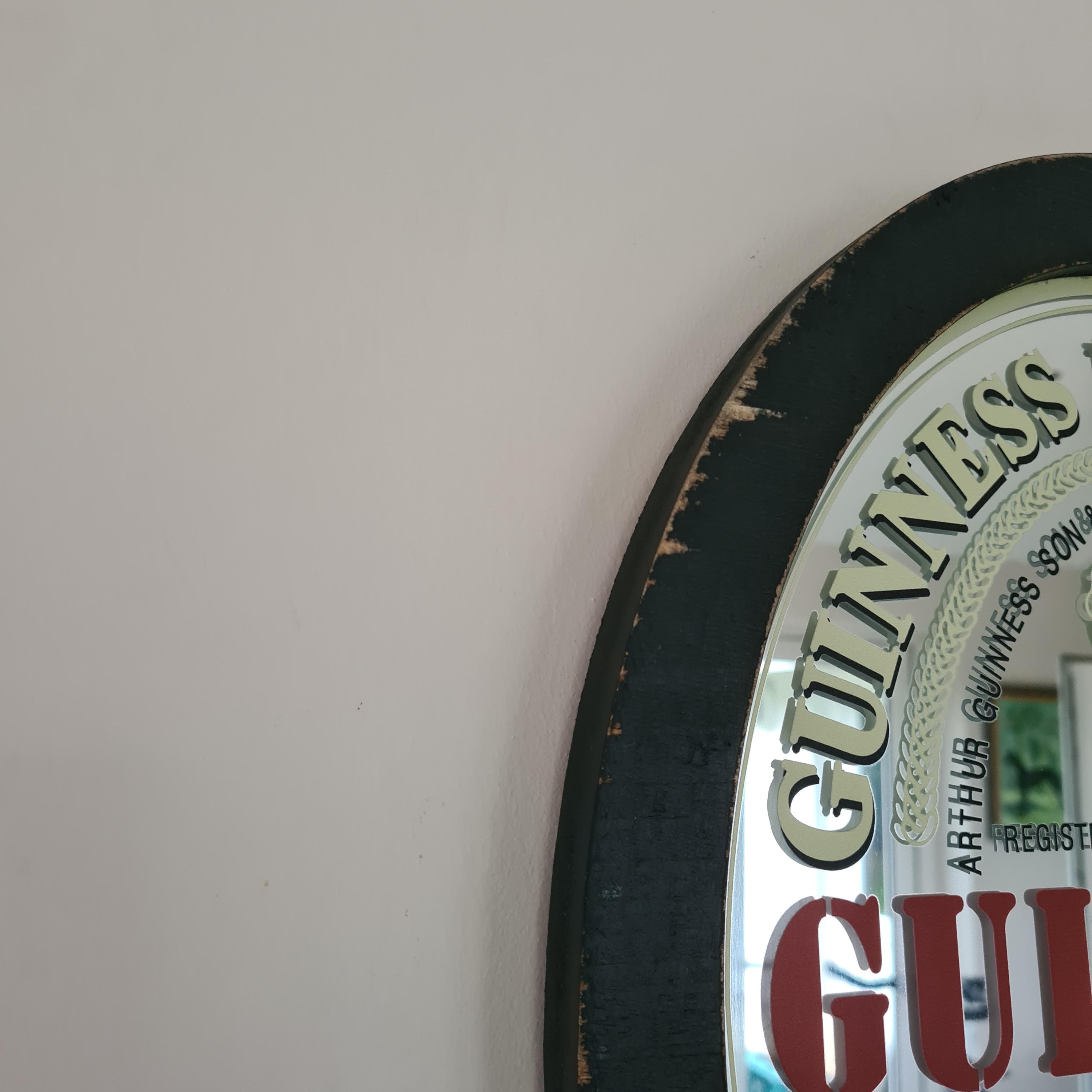 Vintage Style Guinness Mirror, Wooden Framed Oval Bar Decor - Etsy ...