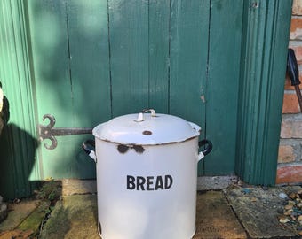 AuldHome - Scatola per ricette rustica, bianca, smaltata, con porta