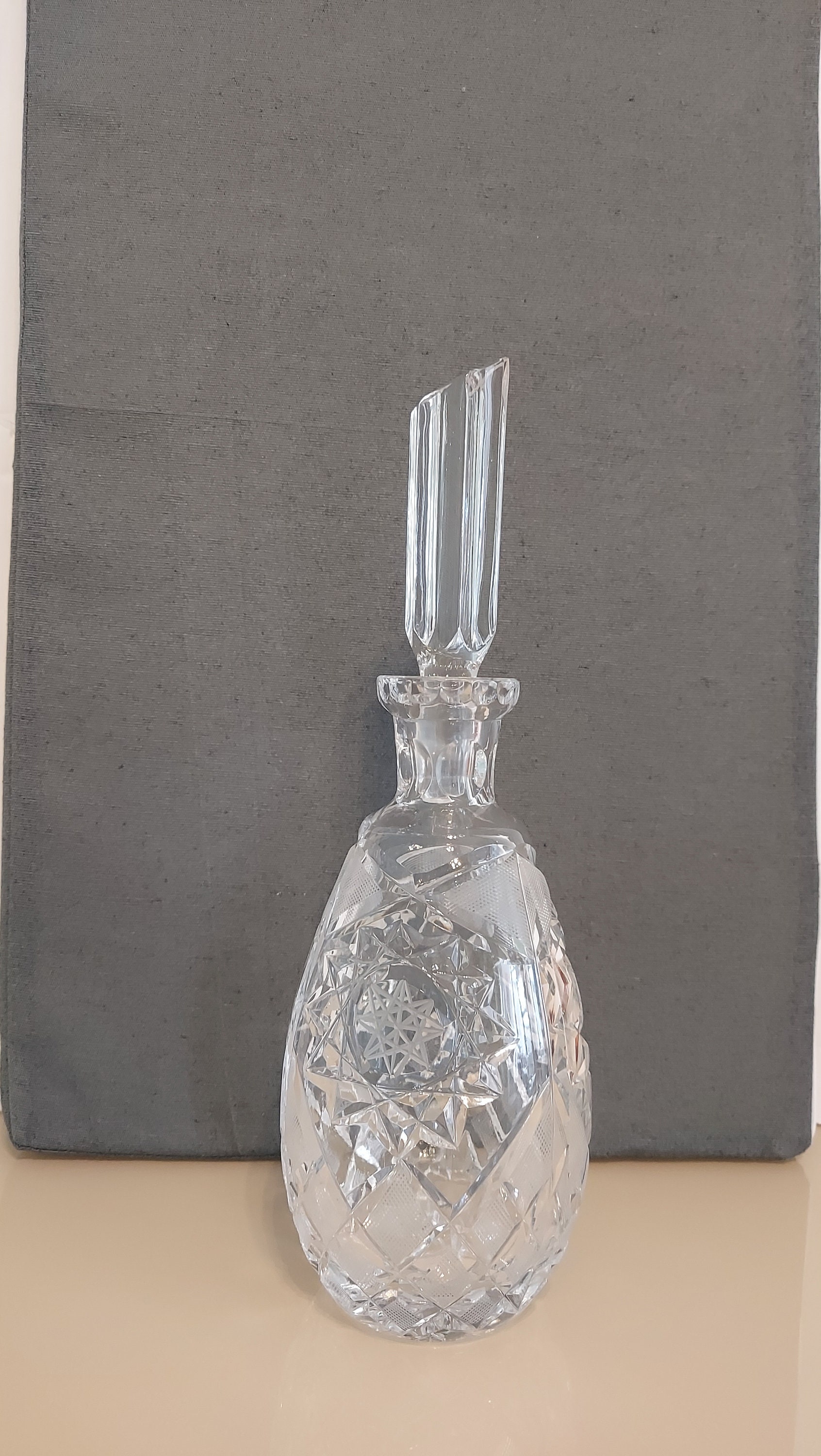 Vintage Cut Glass Crystal Decanter/art Deco Style Decanter Etsy UK