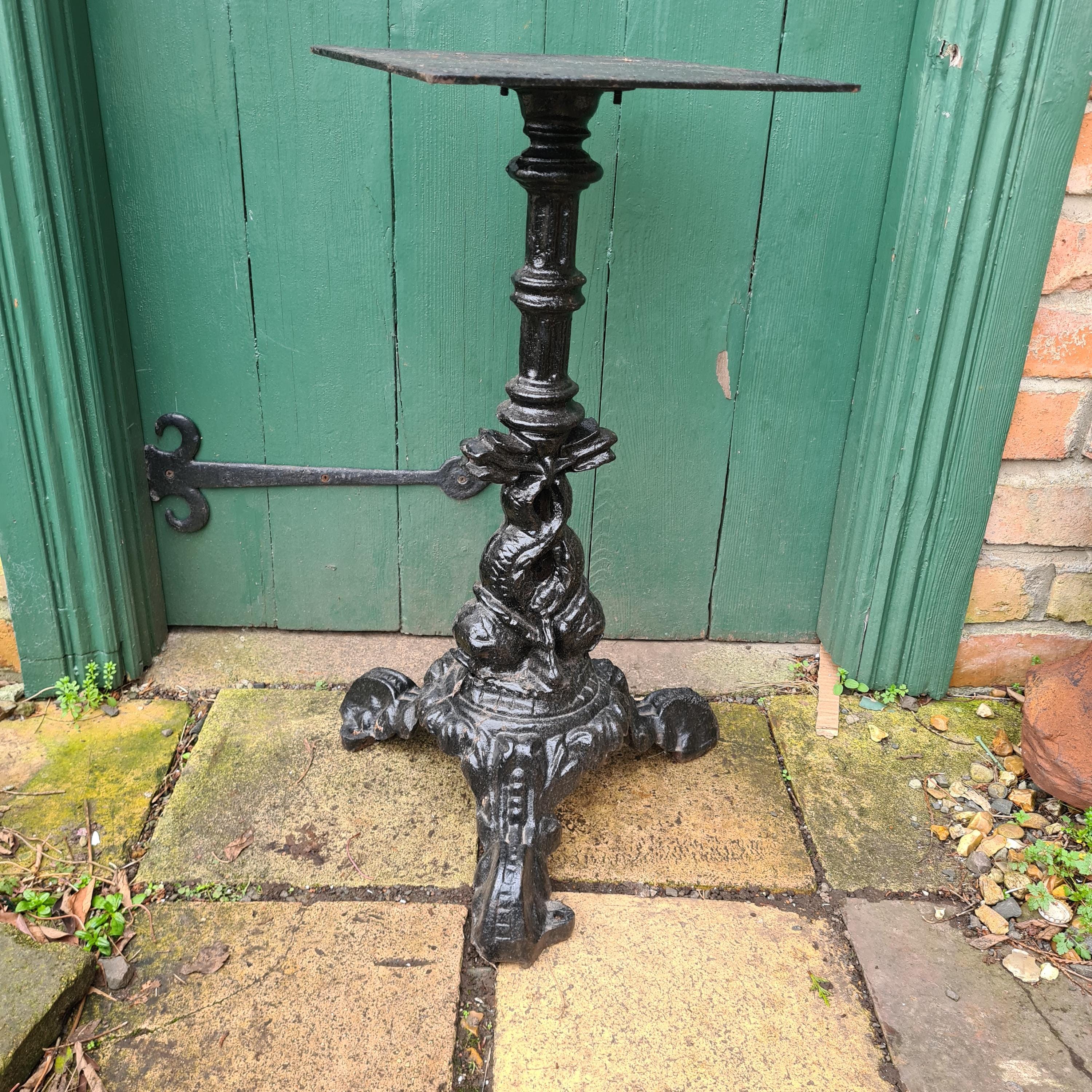 Ornate fish cast iron table base/