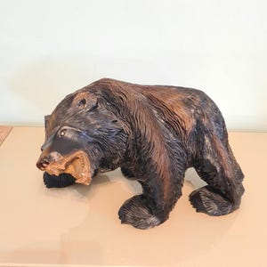 Vintage hand carved black bear