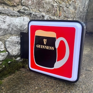 Guinness double sided guinness light box/guinness sign/guinness pub sign/retro sign/guinness stout/guinness
