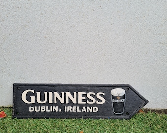 Vintage Style Cast Iron Guinness Dublin Road Sign
