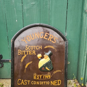 Vintage wooden Younger Bitter pub sign