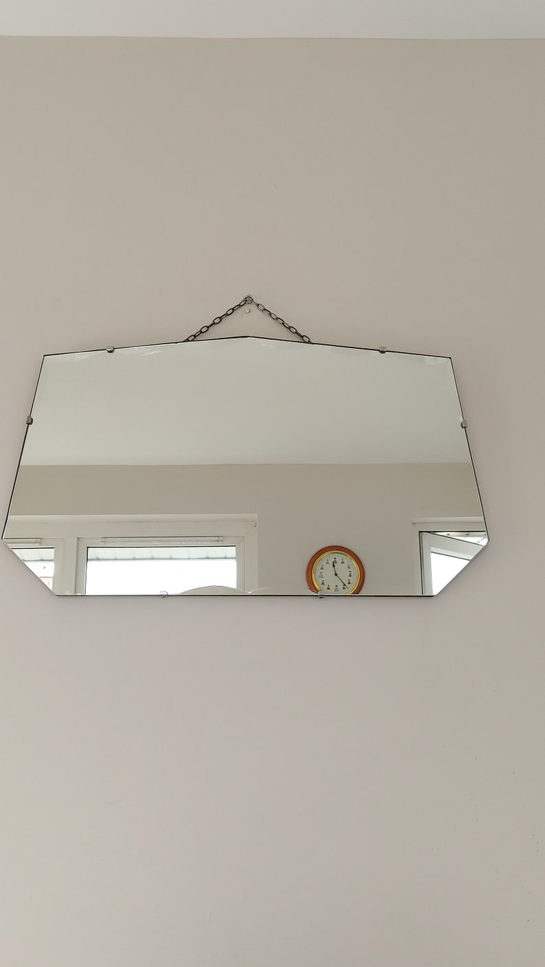 Vintage Art Deco Peerart Bevelled Glass Mirror Etsy