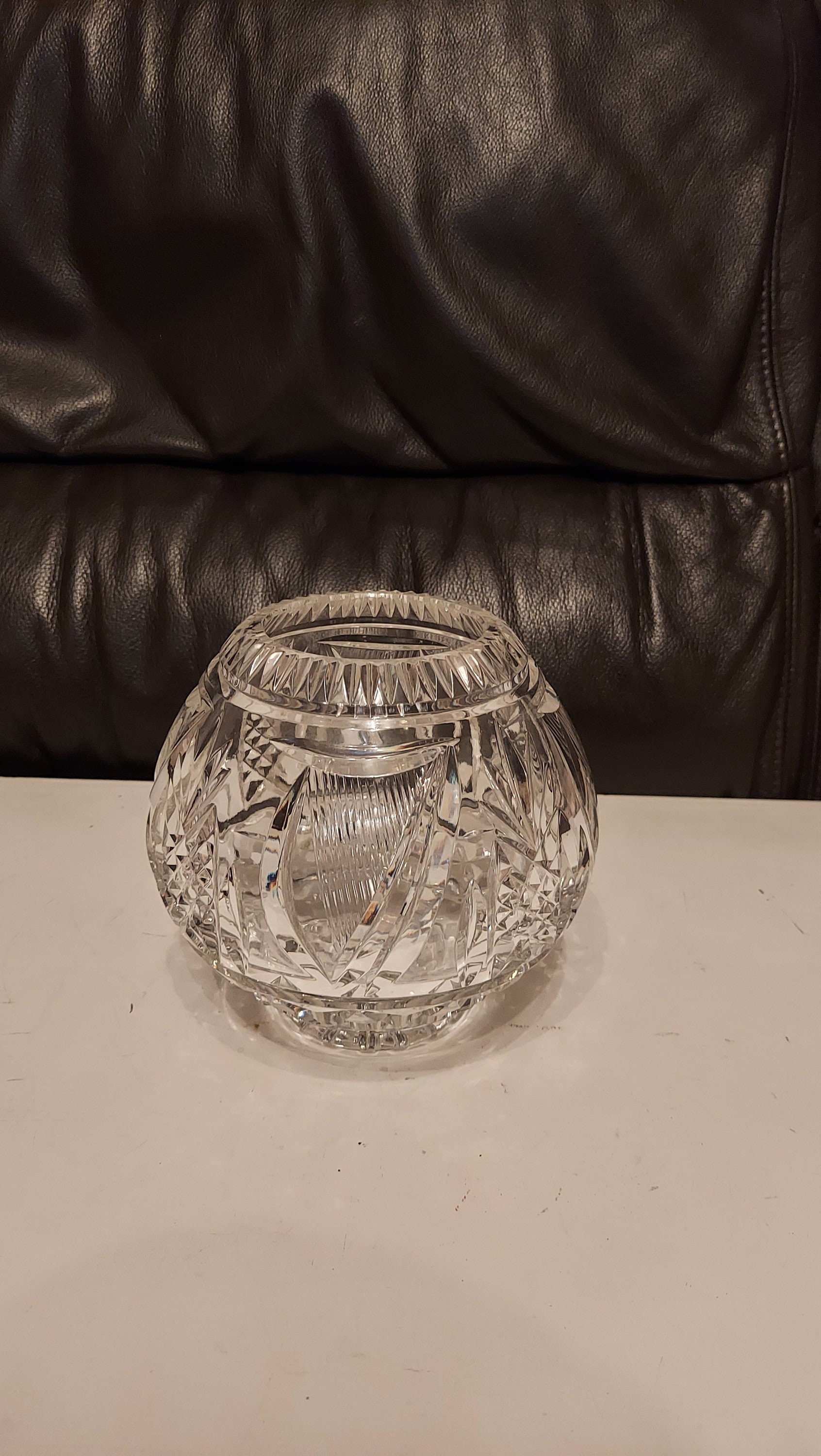 Vintage Irish Crystal Shamrock Bowl With Eire Harp Cut Etsy