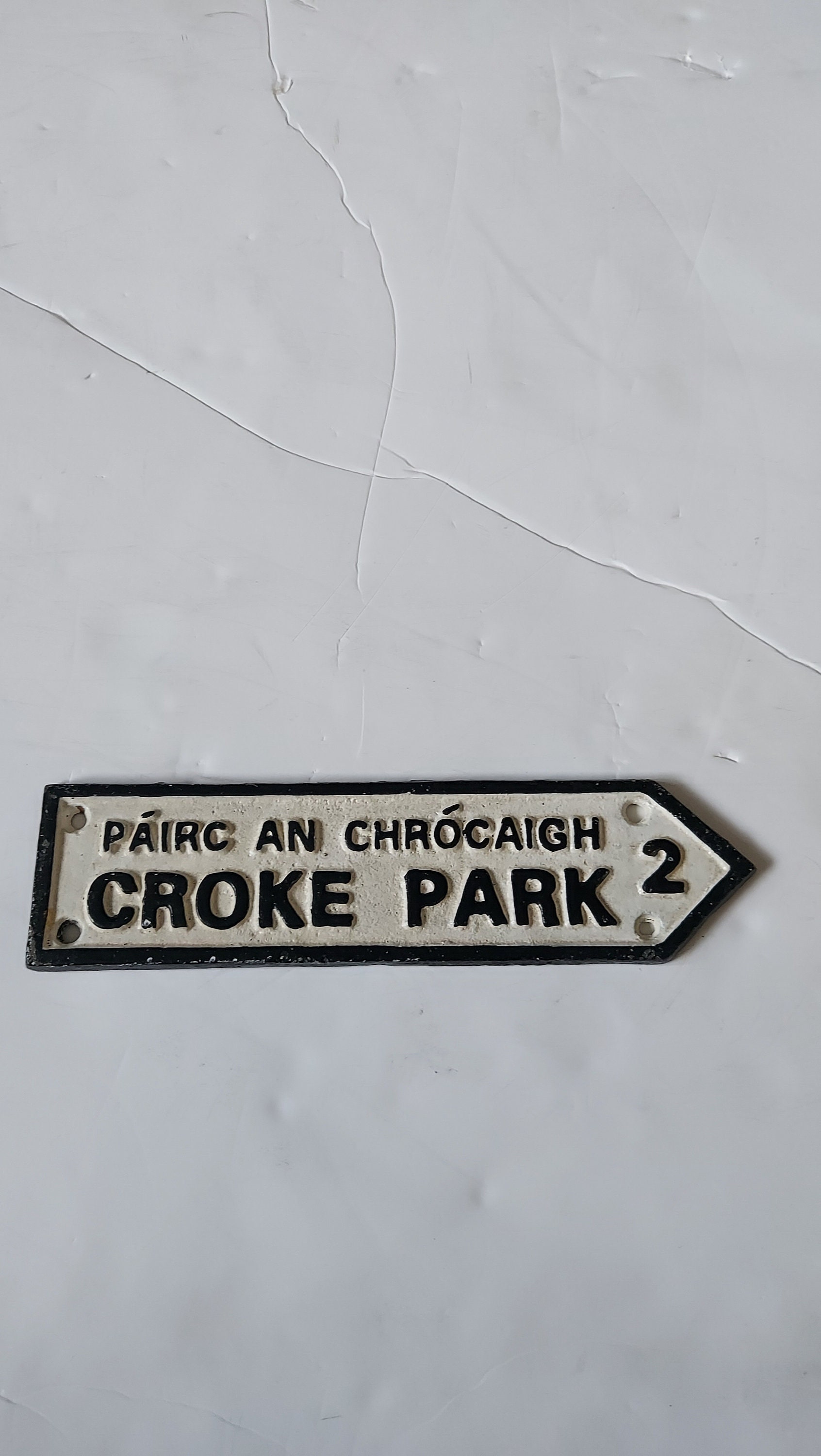 Small cast iron vintage style irish Road sign for croke park/croke park sign