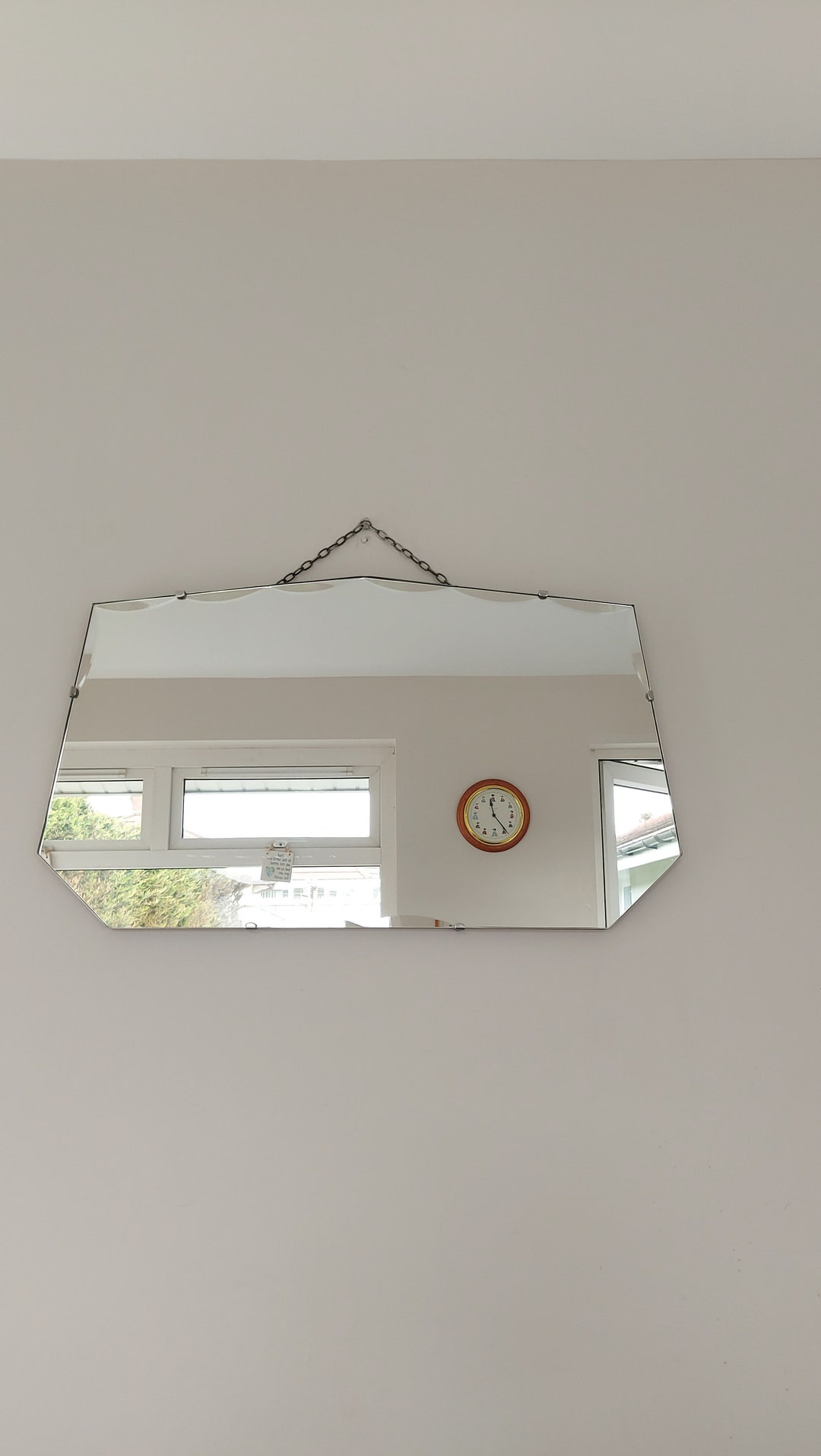 Vintage Art Deco Peerart Bevelled Glass Mirror Etsy