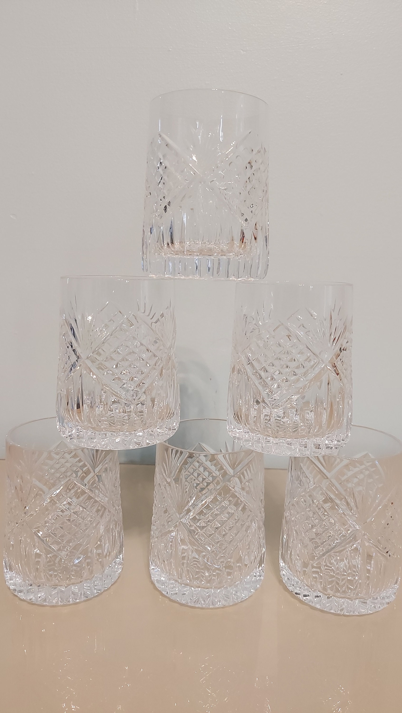 Vintage Set of 6 Tyrone Crystal Whiskey Glasses/irish Crystal Etsy