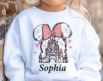 Personalized Minnie Mouse Castle Toddler Tee, Custom Disney Trip Shirt